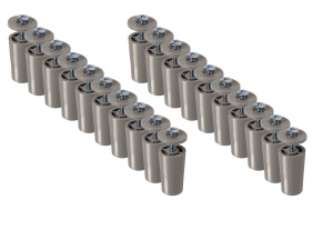 20 x Anschlagstopfen Rollladen 40mm Länge mit Schraube und eingelegter Mutter Farbe hellgrau-Copy