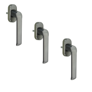 3er Sparset Schüco CT 70 Fenstergriff Akustik in edelstahl