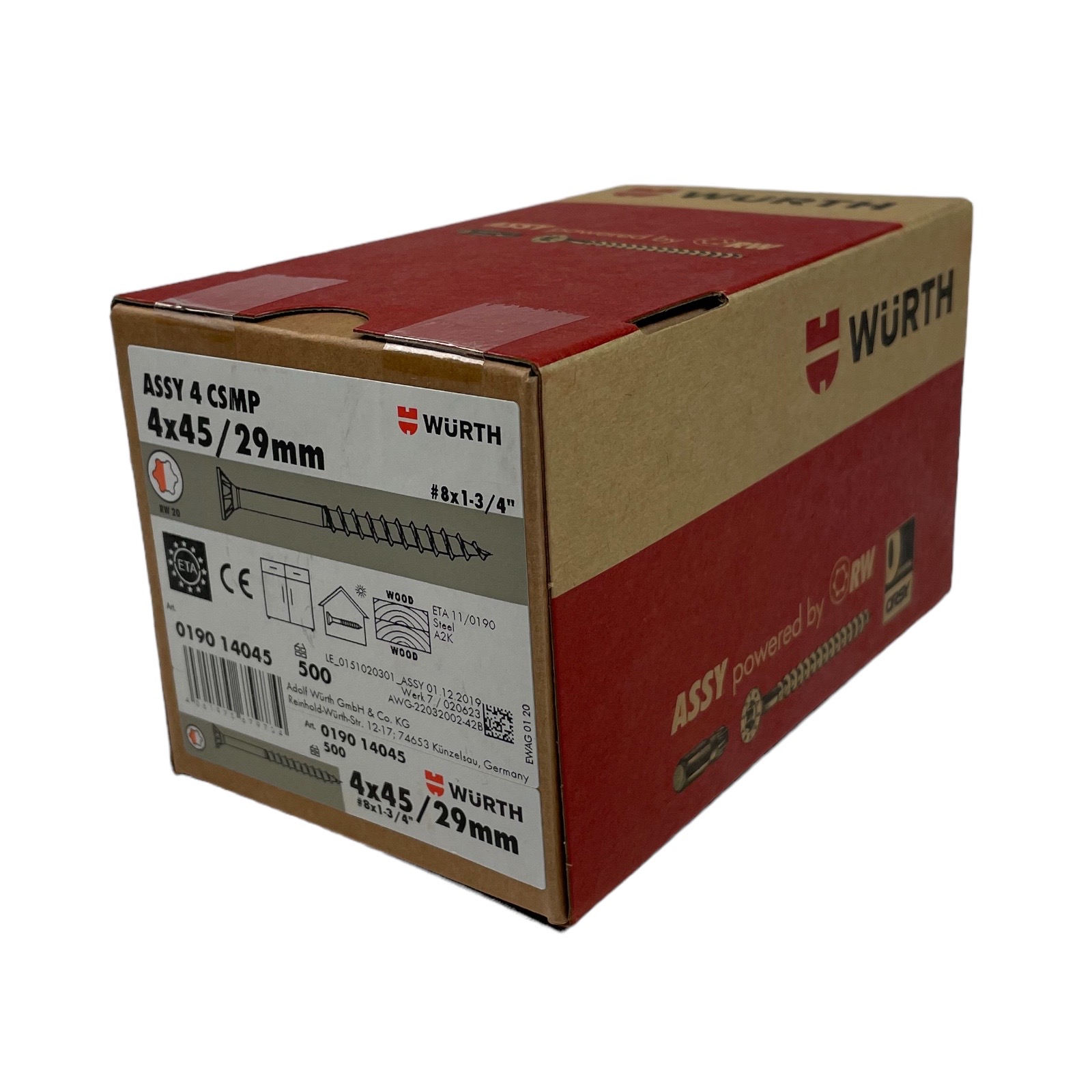 Würth Assy 4 CSMP - Viti per truciolato, 4,5 x 60 mm, 250 pezzi, in acciaio zinc Würth Assy 4 CSMP - Viti per truciolato, 4,5 x 60 mm, 250 pezzi, in acciaio zinc