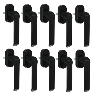 10er Sparset Schüco CT 70 Fenstergriff Akustik in schwarz