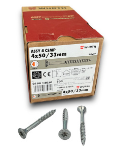 ASSY 4 CSMP 4x50 / 33mm verzinkt TG Senkfrästasche RW, 500 Stk Stahl Schrauben Vollgewinde