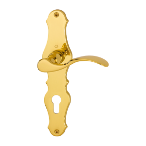 HOPPE Drückergarnitur mit Langschild Weimar M112SLN/2007, Messing, 11565555, PZ-Lochung