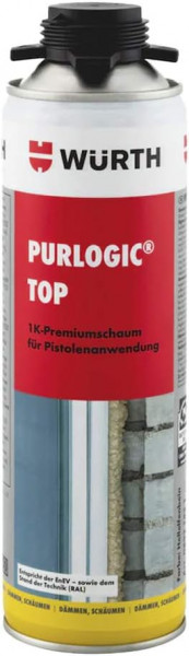 Würth Purlogic Top 1K Pistolenschaum Bau- und Montageschaum Betongrau 0892142