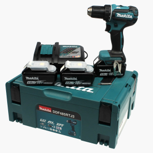 Makita Akku-Bohrschrauber 18V 3 Akkus/Ladeg./Makpac Komplettset