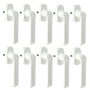 10er Sparset Schüco CT 70 Fenstergriff Akustik in weiß