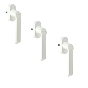 3er Sparset Schüco CT 70 Fenstergriff Akustik in weiß