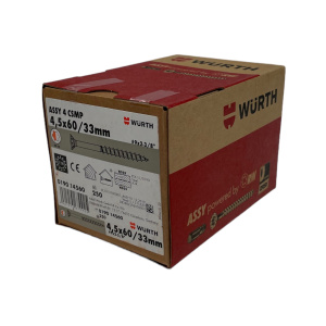 Würth ASSY 4 CSMP Universalschraube Stahl verzinkt Teilgewinde Senkfrästaschenkopf 4,5x60mm, 250 Stk